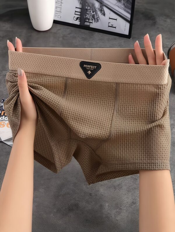 4pcs solid boxer briefs. Men's fashion, ice Silky clothing, boxer shorts for daily and casual wear - Image 7