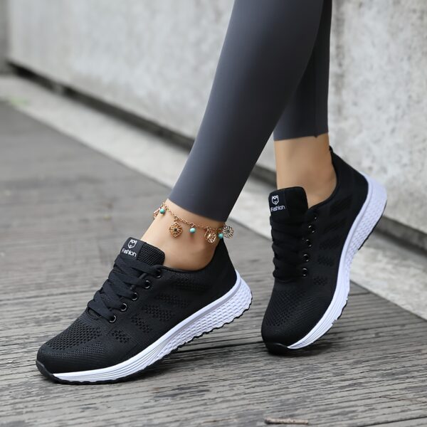 All-Season Women'S Breathable Mesh Sneakers - Lightweight Lace-Up Running Shoes, Comfortable Casual Walking Shoes with EVA MD Sole, Fabric Upper & Insole for Work, Travel, and Sports, Casual Wear Sneakers | Stylish Laceup Shoes | Breathable Mesh Upper - Image 7