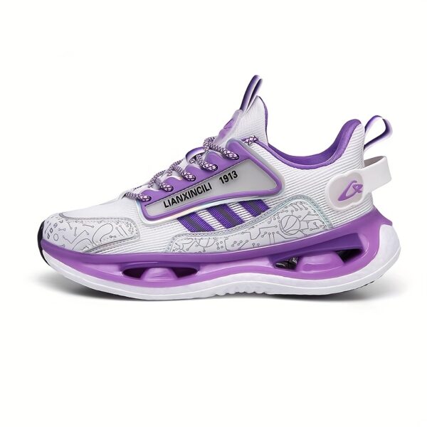 Women'S Stylish Purple and White Running Shoes - Lightweight, Breathable Mesh Upper, Soft Sole with Shock Absorption, Casual Athletic Sneakers for All Seasons, Casual Athletic Shoes | Modern Casual Shoes | Durable Athletic Footwear - Image 5