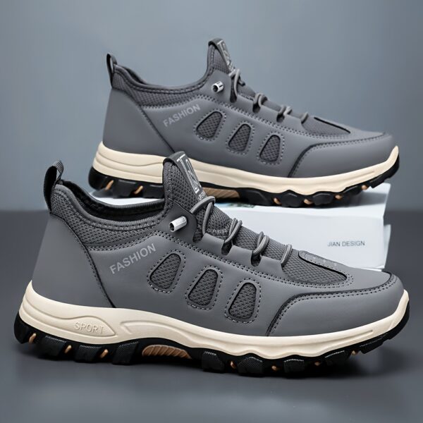 Men's New Season Running Footwear - Casual Athletic Sneakers, Brown with White Accents, Comfortable Soft Sole - Image 10