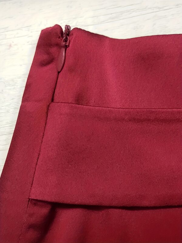 Elegant Color-Block Skirt with Belt - High-Waisted, Flowing Design, Polyester Blend, Perfect for All Seasons - Chic Suit Skirt for Women, Office or Casual Wear - Image 9