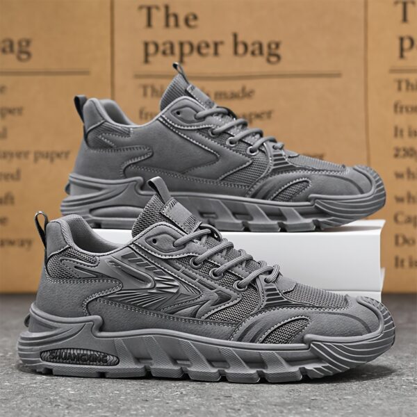 Men's Spring 2025 Fashion Sneakers - Versatile Casual & Sporty, Lace-Up, Breathable Fabric, Non-Slip PVC Sole for Outdoor, Running & Casual Attire - Image 4