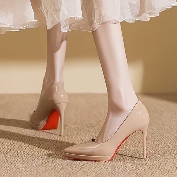 Stylish Pointed - toe High - heel Women's Shoes - Black Cover, Essential for Workplace - Image 2