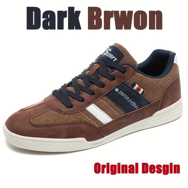 Men'S Plus Size Fashionable Breathable Canvas Sneakers with Contrast Color Design, Skateboarding Sneakers, Low-Top Lace-Up Lightweight Comfortable Casual Shoes for Outdoor Walking, Jogging, Traveling, Street Style, All-Season Activities - Image 7