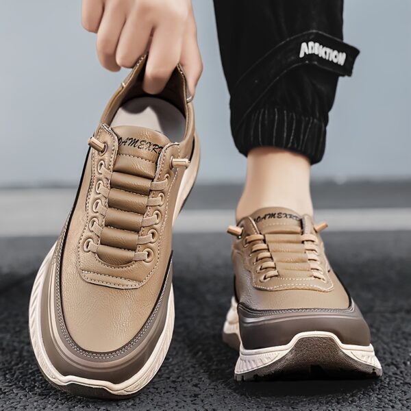 Men's Casual Sports Footwear - Breathable, Non-Slip Sole, All-Season Running Gear with Geometric Pattern, Autumn Winter - Image 3