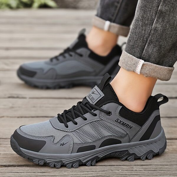 Shuangxing Men'S Outdoor Sports Casual Sneakers, Breathable Fabric and Faux Upper, Low-Top, Round Toe, Lace-Up, All-Season Hiking & Running Shoes with Strong Traction, PVC Sole - Image 9