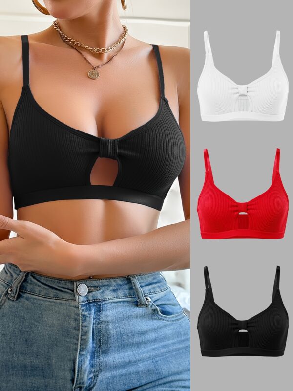 3pcs Women'S Seamless Wireless Bras - High Support, No Underwire, Comfort Fit with Front Closure for Casual Attire, Everyday Bra|Minimalist Bra|Wireless Support - Image 3