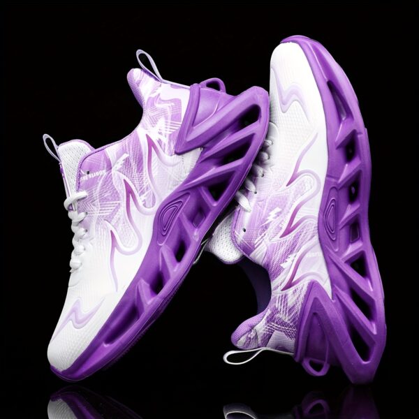 Breathable Mesh Running Shoes, Comfortable Soft Sole Walking Casual Sneakers, Thick Sole Trendy All-Match Purple Women's Footwear, Valentine's Day Birthday Gift, Cute Shoes - Image 5
