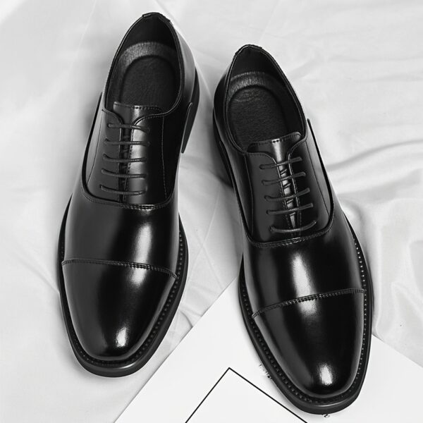 Exquisite craftsmanship high-end Men's business casual lace-up shoes, premium material upper + anti-slip and wear-resistant rubber sole, available in 2 colors and 10 sizes. Luxurious dress shoes for men to elevate your style, suitable for any occasion and outfit - Image 5
