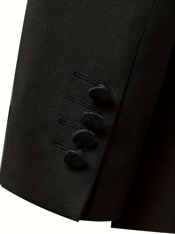 Wedding Party Black Suit Set: 3pcs - Tuxedo, Vest, and Pants for Men - Image 7