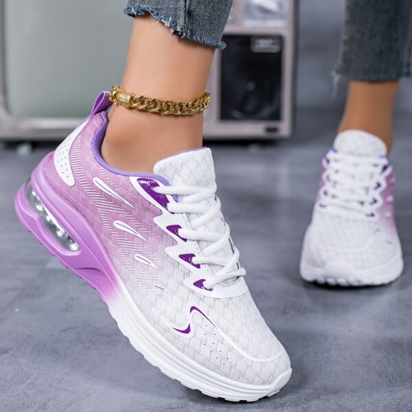 1 Pair Women's Breathable Mesh Running Shoes, All-Season Cushioned Stability Sneakers with Faux Sole and Fabric Insole for Casual Travel - Image 6