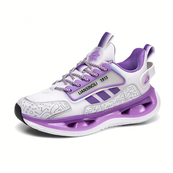 Women'S Stylish Purple and White Running Shoes - Lightweight, Breathable Mesh Upper, Soft Sole with Shock Absorption, Casual Athletic Sneakers for All Seasons, Casual Athletic Shoes | Modern Casual Shoes | Durable Athletic Footwear - Image 6