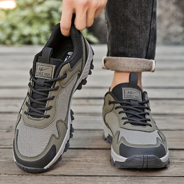 Shuangxing Men'S Outdoor Sports Casual Sneakers, Breathable Fabric and Faux Upper, Low-Top, Round Toe, Lace-Up, All-Season Hiking & Running Shoes with Strong Traction, PVC Sole - Image 6