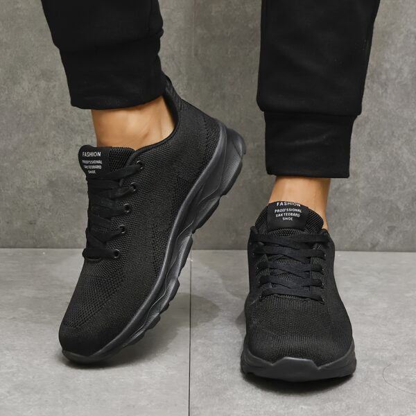 Men'S Sports Casual Minimalist Low Top Lace-Up Running Shoes, Breathable Soft Sole, Solid Color, Round Toe, EVA Sole, Fabric Upper and Inner, for Daily Casual Outdoor Wear - Image 9