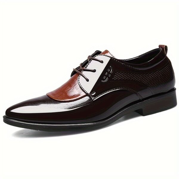 Men's British Style Derby Shoes, Wear-resistant Non-Slip Dress Shoes For Wedding Business - Image 8