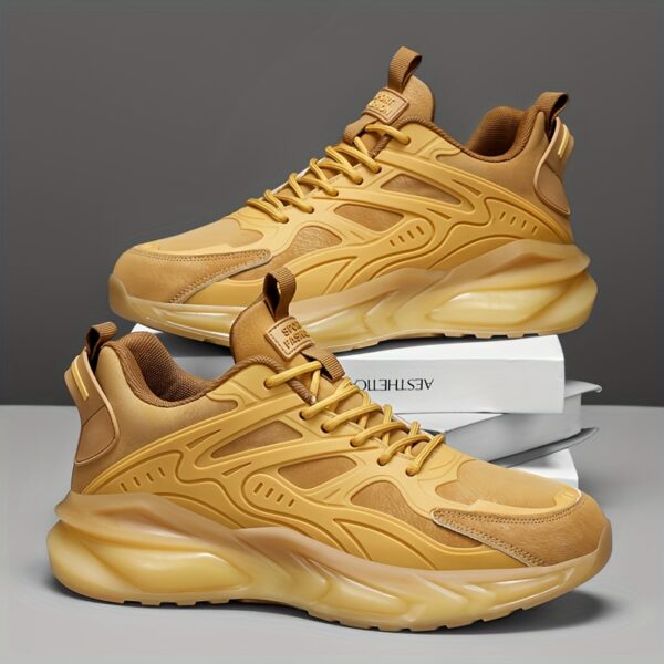 Men's Casual Athletic Sneakers - Breathable, Non-Slip Rubber Sole, Lace-Up Shoes for All Seasons, Chunky Sneakers, Movement Style, Leisure Style, Four Seasons - Image 5