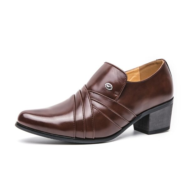 Men'S Formal Dress Shoes, Solid Color Low Top Pointed Toe, All-Season Slip-On Outdoor Footwear, Upper & Lining, Rubber Sole, Wedding Banquet Party Shoes - Image 3