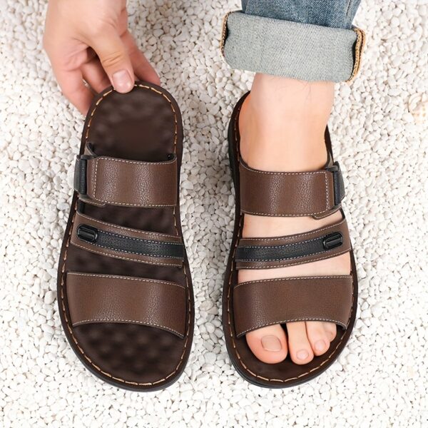 Comfortable Slip-On Sandals for Men - Breathable Quick-Dry Microfiber, Non-Slip Lightweight Beach Shoes with Soft Sole for Home & Outdoor Use, Casual Slipon Design, Comfortable Footwear - Image 9
