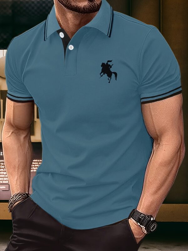 Men'S Light Pink Polo Shirt - Short Sleeve, Regular Fit, Button-Up with Chest Pocket, Summer Work Uniform for Office or Casual Wear, Casual Workwear | Classic Polo Design | Durable Fabri - Image 4