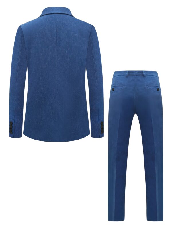 Men's casual suit jacket made of lightweight Linen, includes a jacket and pants, suitable for business casual, office events, and formal occasions - Image 4