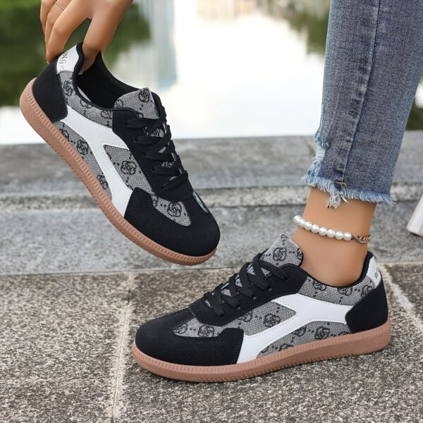 Women's Floral Print Casual Sneakers - Breathable, Stylish & Comfortable with Cushioned Insole Support, Lace-Up Design, and Durable TPR Sole for All-Day Wear - Image 28