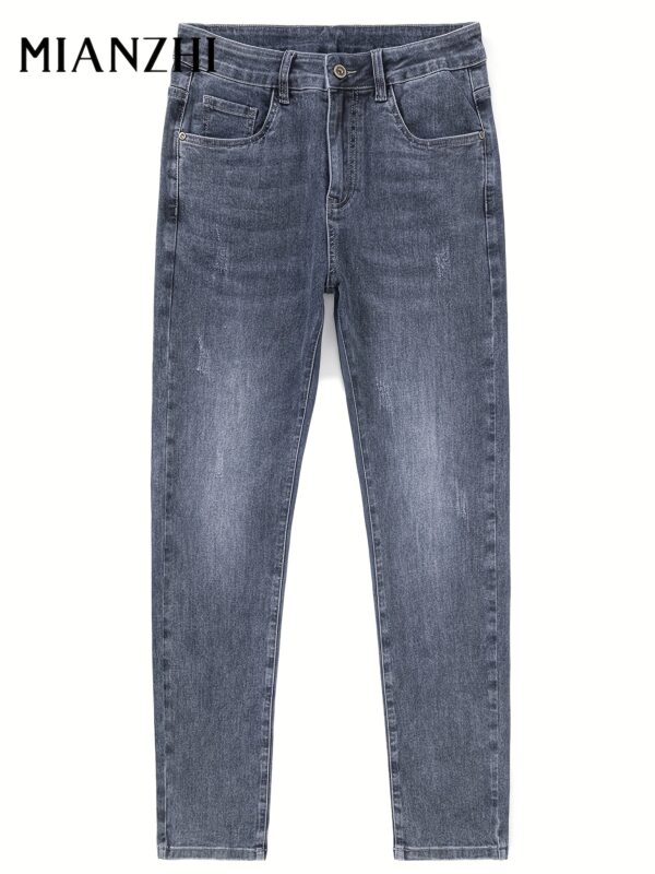 MIANZHI Men's Lightweight Summer Jeans - Casual Straight Leg Denim Pants, Mid-Rise, Loose Fit, Breathable Cotton Blend, Light Blue with Patch Detail, Perfect for Business or Casual Outings, Versatile Denim | Trendy Men's Jeans | Durable Denim, to Cotton - Image 8