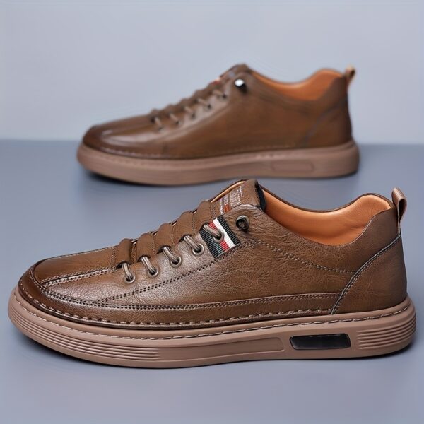 Men's Retro Brown Sneakers - Soft, Non-Slip Thick Sole, Lace-Up Casual Running Shoes for All Seasons, Hiking & Casual Attire