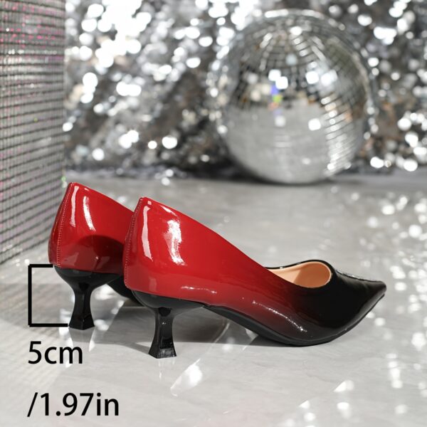 Elegant Mid Heel Stiletto Pumps for Women - Pointed Toe Dress Shoes with Man-Made Upper, Lining, Insole, and Rubber Sole - Versatile All-Season Footwear - Image 3