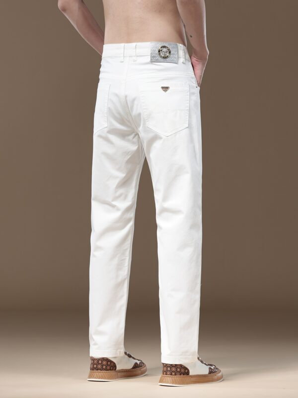 Saleisi Men'S Casual Cotton Blend Pants - Comfortable & Durable, All-Season Style with Elastic Waistband, Regular Fit, Button Fly, Ideal for Everyday & Business Casual Wear, Everyday Comfort|Stylish Casualwear|Polyester Lined Pants - Image 5