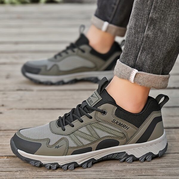 Shuangxing Men'S Outdoor Sports Casual Sneakers, Breathable Fabric and Faux Upper, Low-Top, Round Toe, Lace-Up, All-Season Hiking & Running Shoes with Strong Traction, PVC Sole - Image 8
