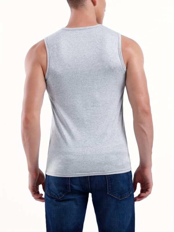 5pcs Men's Vest Wide Shoulder Sports Vest Black Gray White Fitness Underwear Sleeveless T-shirt Comfortable Breathable Round Neck Vest - Image 8