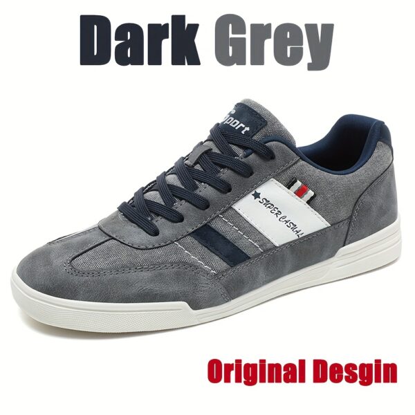 Men'S Plus Size Fashionable Breathable Canvas Sneakers with Contrast Color Design, Skateboarding Sneakers, Low-Top Lace-Up Lightweight Comfortable Casual Shoes for Outdoor Walking, Jogging, Traveling, Street Style, All-Season Activities - Image 3