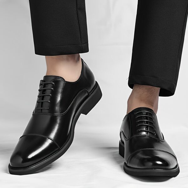 Exquisite craftsmanship high-end Men's business casual lace-up shoes, premium material upper + anti-slip and wear-resistant rubber sole, available in 2 colors and 10 sizes. Luxurious dress shoes for men to elevate your style, suitable for any occasion and outfit - Image 11