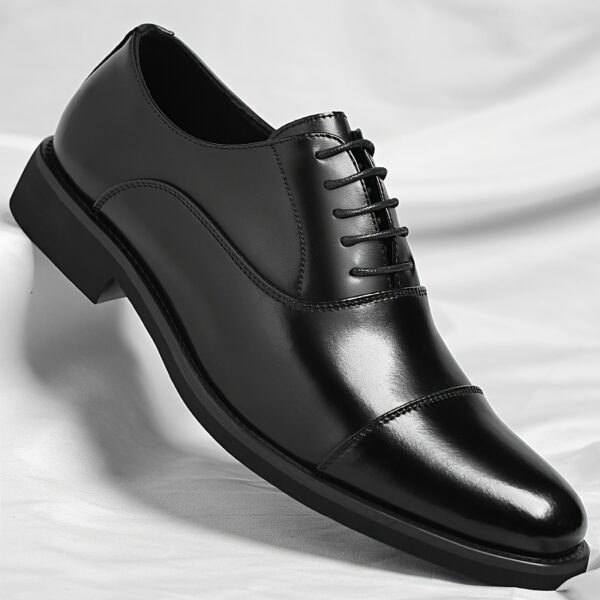 Exquisite craftsmanship high-end Men's business casual lace-up shoes, premium material upper + anti-slip and wear-resistant rubber sole, available in 2 colors and 10 sizes. Luxurious dress shoes for men to elevate your style, suitable for any occasion and outfit - Image 4