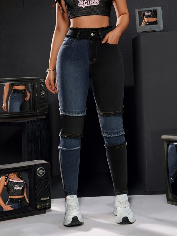 Skinny Fit Plain Washed Jeans, Casual Style Zipper Button Closure Denim Pants, Women's Denim Jeans & Clothing - Image 7