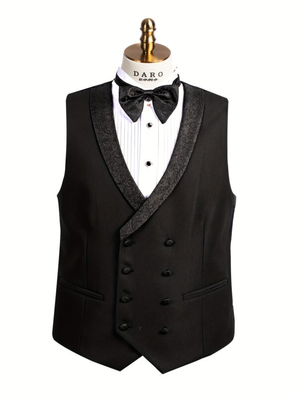 Wedding Party Black Suit Set: 3pcs - Tuxedo, Vest, and Pants for Men - Image 3