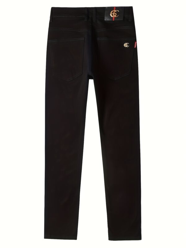 Men'S Black Straight-Leg Business Jeans - Image 4