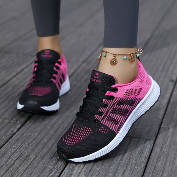 All-Season Women'S Breathable Mesh Sneakers - Lightweight Lace-Up Running Shoes, Comfortable Casual Walking Shoes with EVA MD Sole, Fabric Upper & Insole for Work, Travel, and Sports, Casual Wear Sneakers | Stylish Laceup Shoes | Breathable Mesh Upper - Image 5
