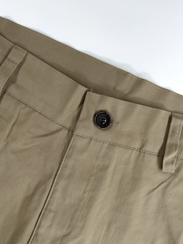 Men'S Khaki Cargo Shorts with Multiple Pockets - Stylish Utility Shorts for Casual Streetwear, Non-Stretch Fabric, Regular Fit, Zipper and Button Closure, Casual Wear Shorts | Functional Fashion | Glossy Finis - Image 5