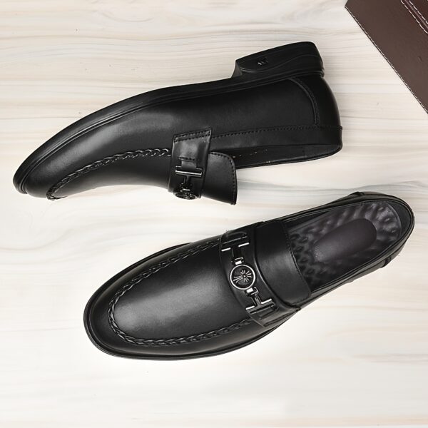 Men's Handmade Formal Wedding Shoes, Durable Thick-Soled Slip-On Casual Business Party Office Daily Wear - Image 3
