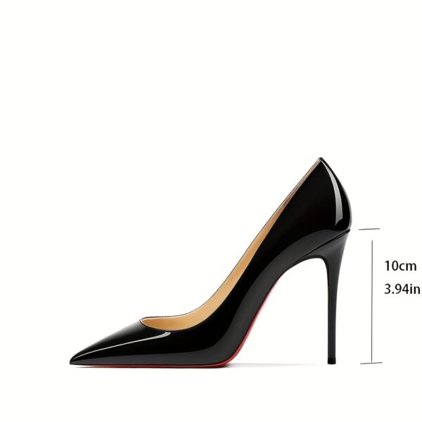 Women's Pointed Toe Stiletto Heels - Burgundy Synthetic Cover Ultra-High Heels with Closed Toe & Comfortable Block Heel for All-Season Formal & Professional Wear, High Heel Shoes, Versatile Fashion Footwear, Sleek Glossy Finish, Durable Rubber Sole, Evening Shoes, Highquality Footwear, Party Goers - Image 21