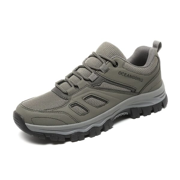 Men'S Breathable Low-Top Hiking Sneakers - Lightweight PU & Mesh Upper, Durable TPR Sole, Lace-Up Closure, All-Season Outdoor & Casual Shoes in Sizes 39-48 (Black), Hiking Boots, Trail Running Shoes, Sporty Hightops, Cushioned Support