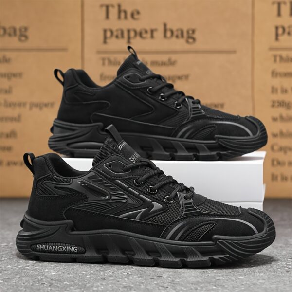 Men's Spring 2025 Fashion Sneakers - Versatile Casual & Sporty, Lace-Up, Breathable Fabric, Non-Slip PVC Sole for Outdoor, Running & Casual Attire - Image 5