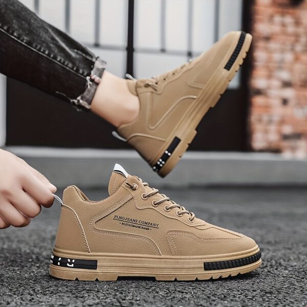 Men's Breathable Low-Top Sneakers - Versatile Lace-Up Shoes for Skateboarding, Work & Casual Wear, All-Season Comfort - Image 9