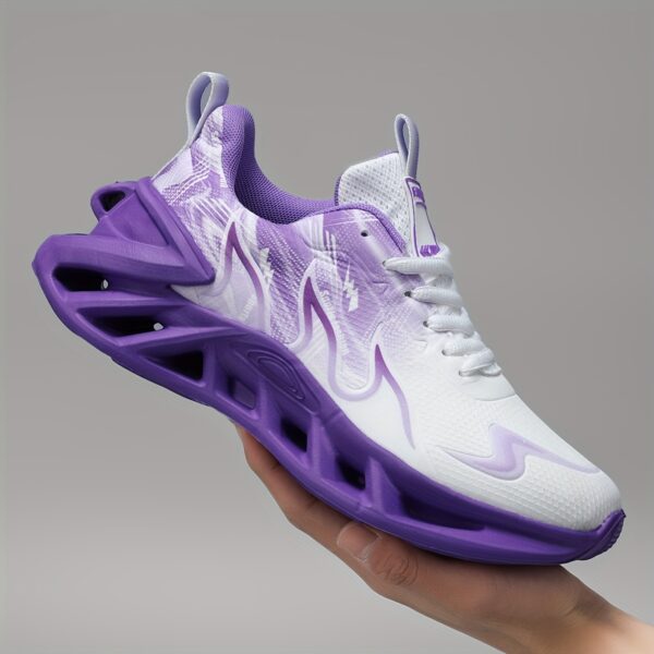 Breathable Mesh Running Shoes, Comfortable Soft Sole Walking Casual Sneakers, Thick Sole Trendy All-Match Purple Women's Footwear, Valentine's Day Birthday Gift, Cute Shoes - Image 2