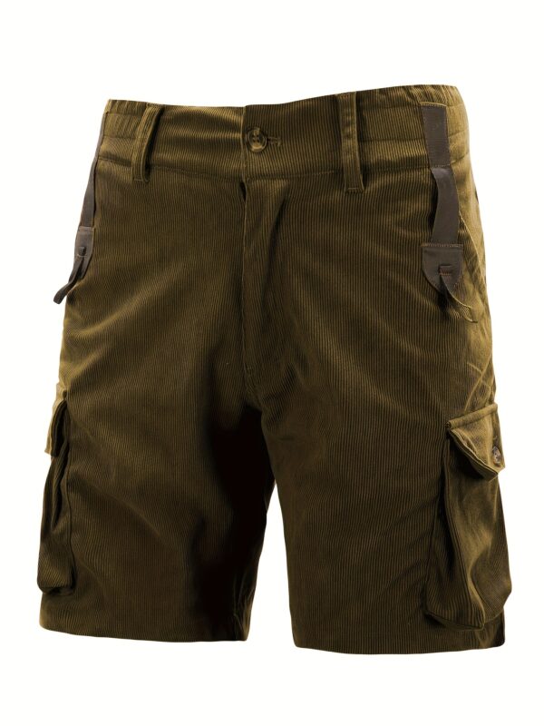 Men'S Corduroy Cargo Shorts with Multiple Pockets - Olive Green, Comfortable & Breathable, Casual Style, Mid-Rise, Perfect for Outdoor Activities, Casual Outdoor Shorts | Midrise Shorts | Durable Fabric Shorts - Image 7