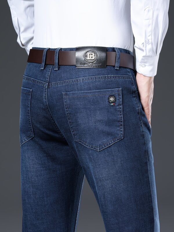 Men'S Premium Thick Straight-Leg Jeans for All Seasons
