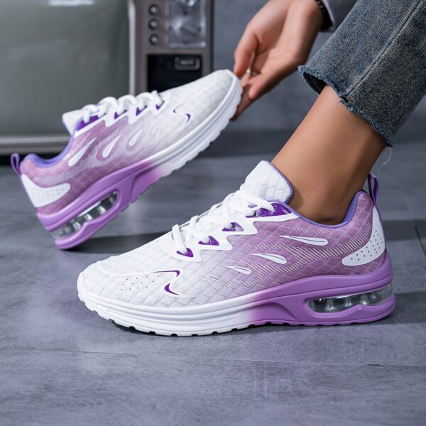 1 Pair Women's Breathable Mesh Running Shoes, All-Season Cushioned Stability Sneakers with Faux Sole and Fabric Insole for Casual Travel - Image 9