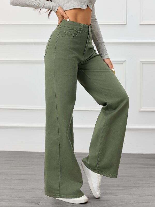 High Waist Relaxed Fit Wide Leg Jeans for Women, Street Style, Machine Washable, Long Length, Four Seasons - Image 7