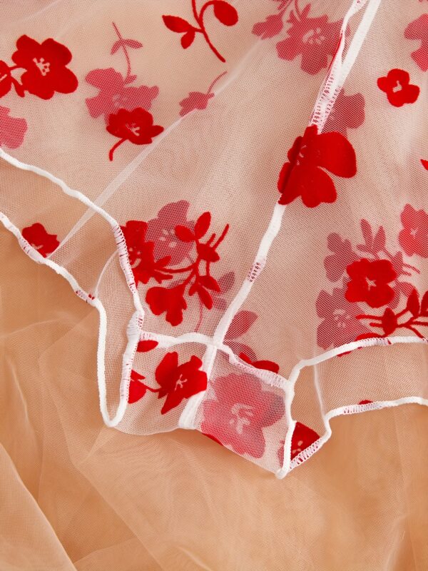 Women'S Sexy Lingerie - Sheer Mesh Cami Top & Boyshorts Panty, Light Support, Open Crotch Design, Floral Print, No Padding, Mid Rise Style, Perfect for Adult Entertainmen - Image 6